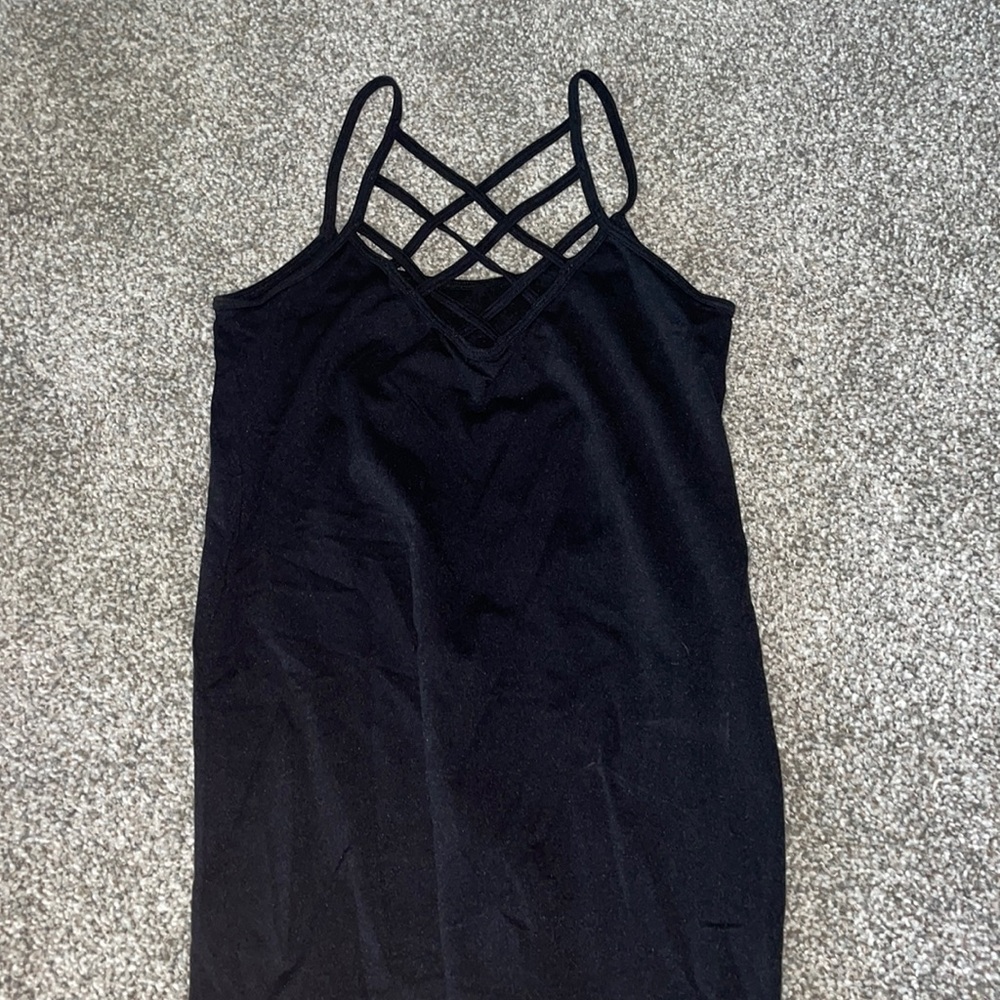 Black Cross up Tank Top